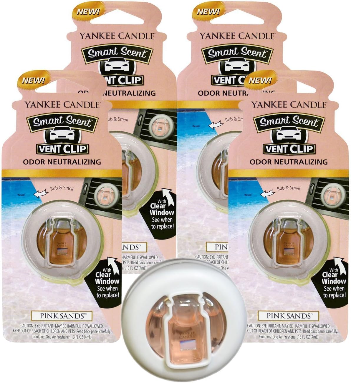 Yankee Candle Pink Sands Smart Scent Vent Clip - Set of 4