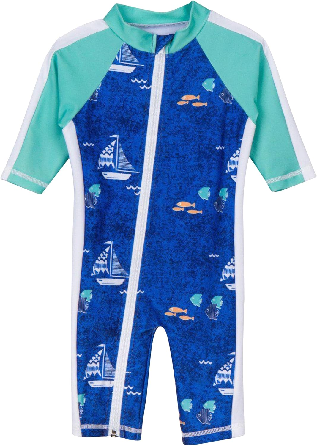 SwimZip Boys' Long-Sleeve UPF 50+ Swimsuit for Sun Safety