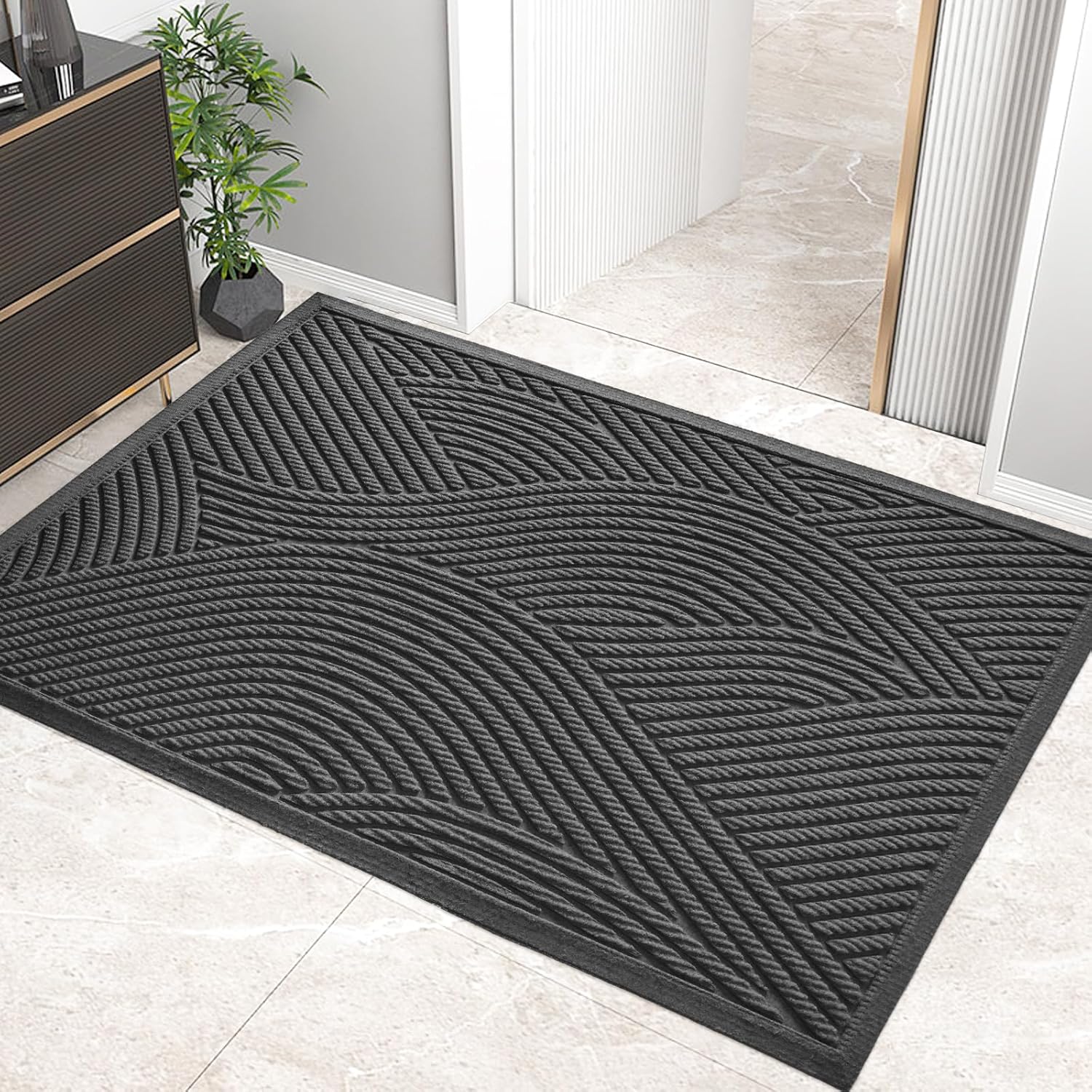 Sturdy Front Door Mat for Indoor Outdoor Use, Non-Slip Design