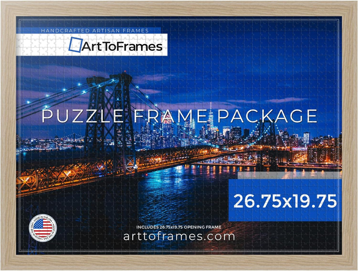 26.75x19.75 INCH Brown Frame for 1000 Piece Puzzles Display