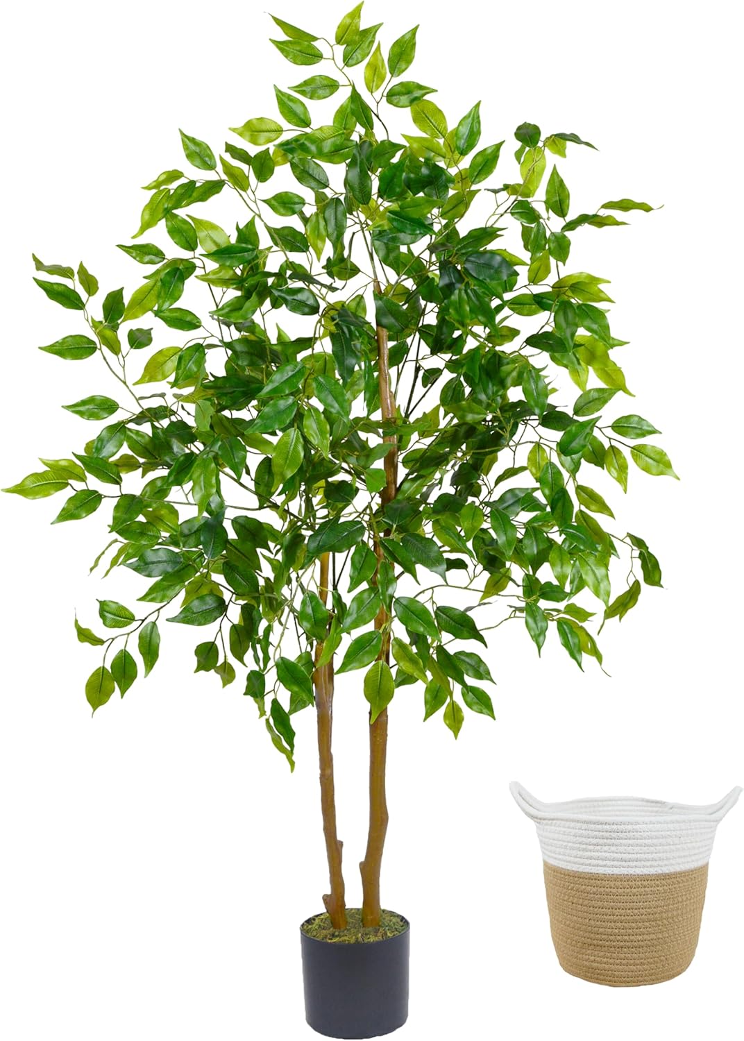 4ft Tall Artificial Ficus Tree for Indoor Outdoor Decor