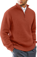 Men's Quarter-Zip Sweater Textured-Knit Mock Neck (Style NQWZ)
