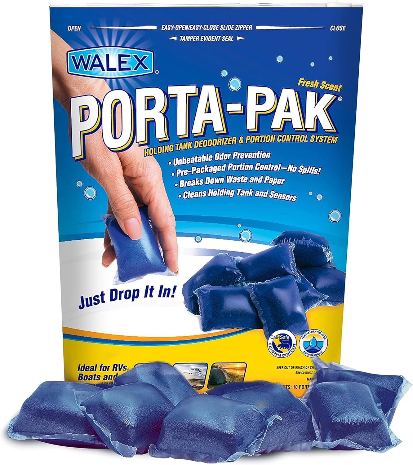 Walex Porta-Pak Black Tank Deodorizer - Rapid Waste Breakdown, Odor Prevention