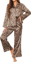 Silk Satin Pajamas Set Womens Long Sleepwear - Soft Classic Loungewear