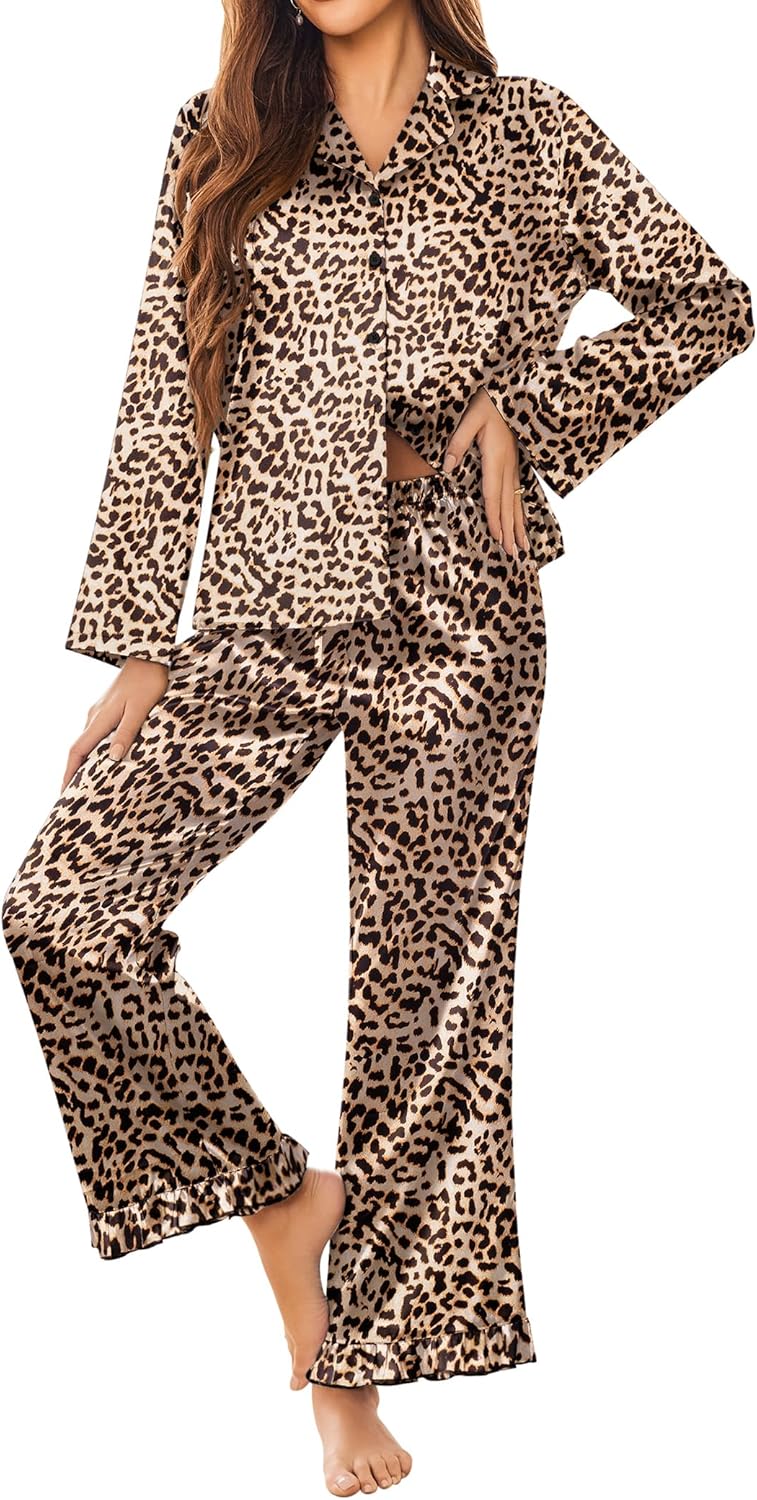 Ekouaer Silk Satin Pajamas Set for Women - Soft Loungewear