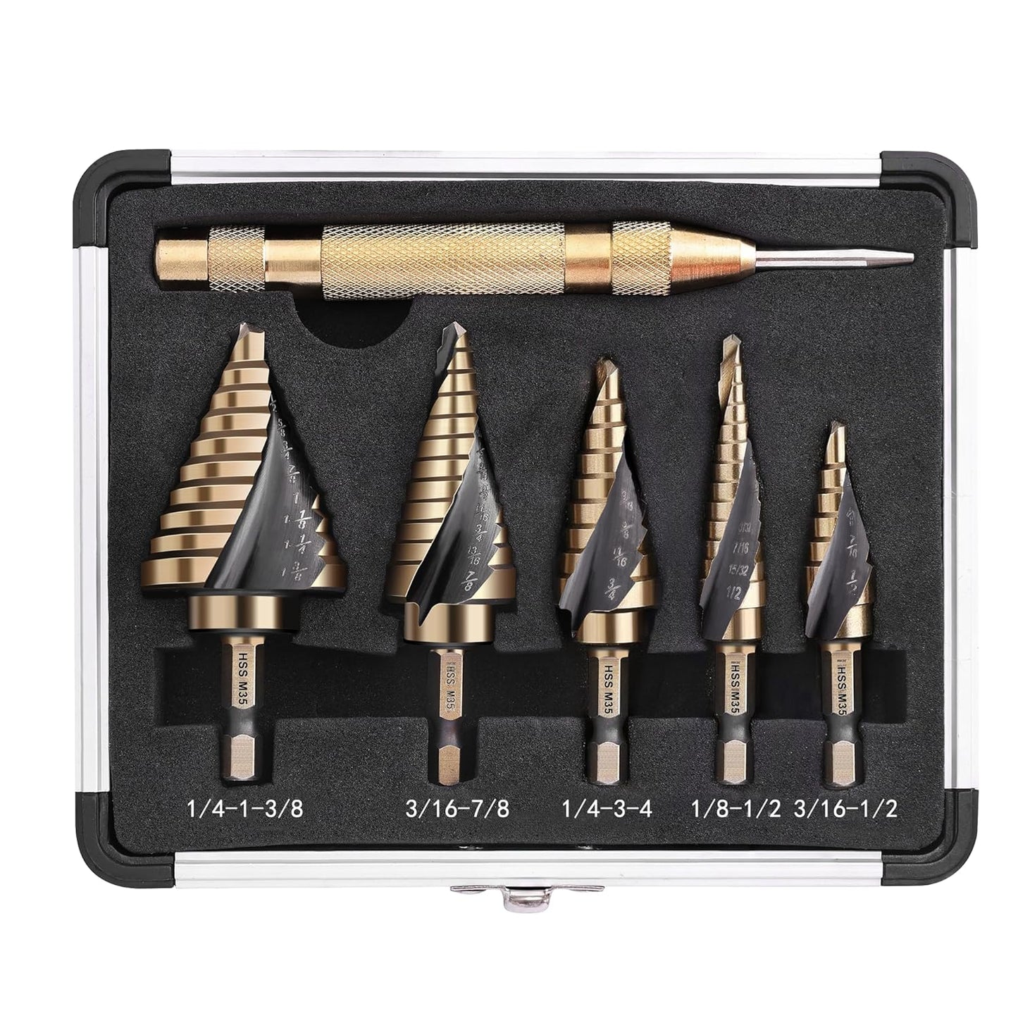 Cobalt Step Drill Bit Set for Metal, Wood, and Plastic Projects