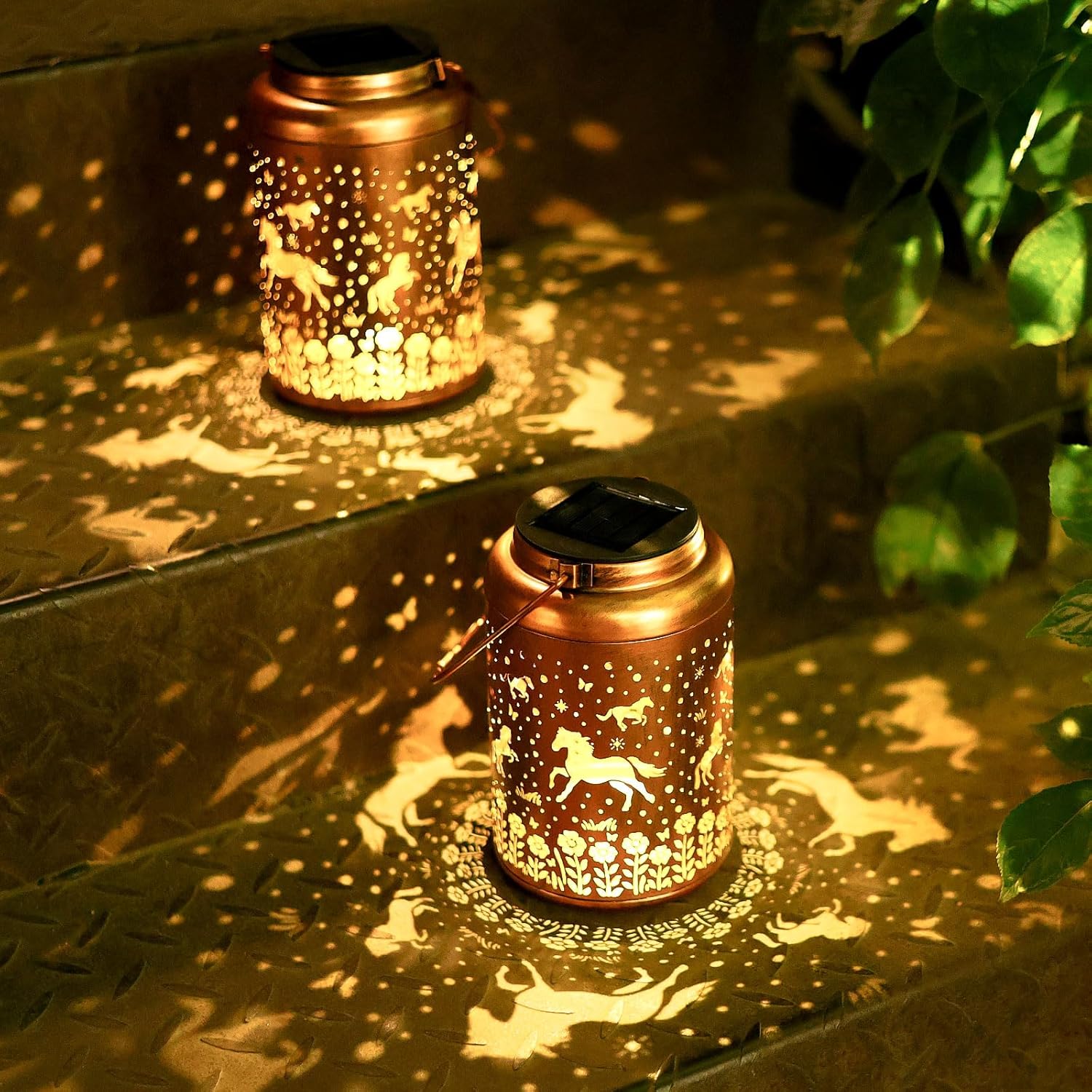 2Pack Horse Solar Lanterns for Outdoor Garden Decor and Gifts