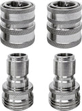 Garden Hose Adapter Kit 3/4 Quick Connect - Stainless Steel Set