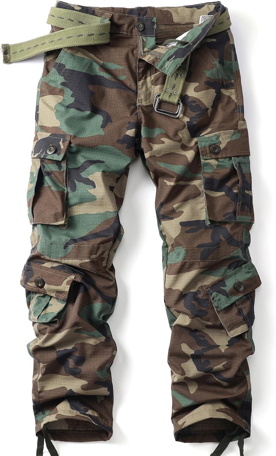 Men's Camo Cargo Work Pants Lightweight Ripstop Tactical Trousers