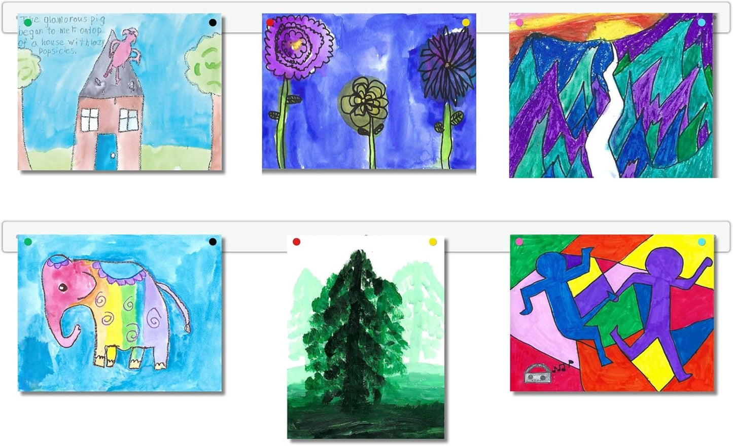 Magnetic Art Display for Kids Artwork - Set of 2 for Walls