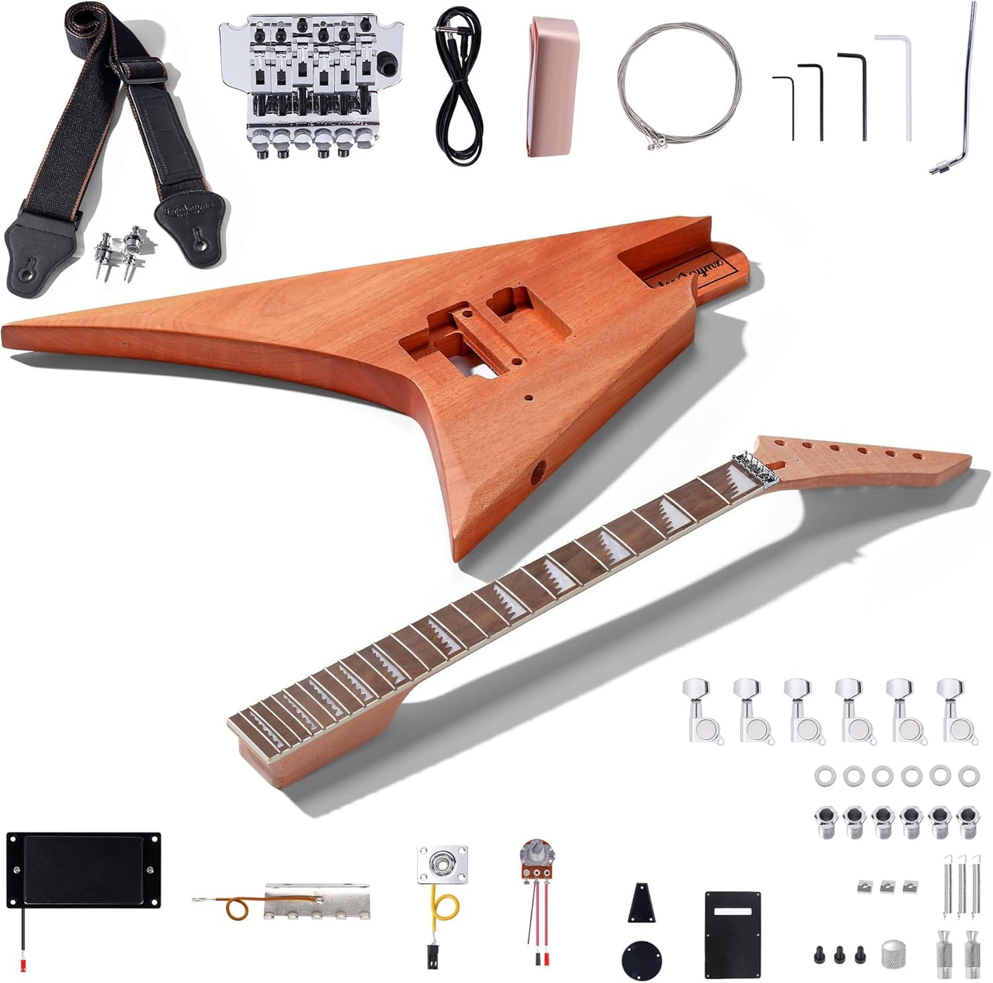 Mahogany DIY Electric Guitar Kit - All Components Included