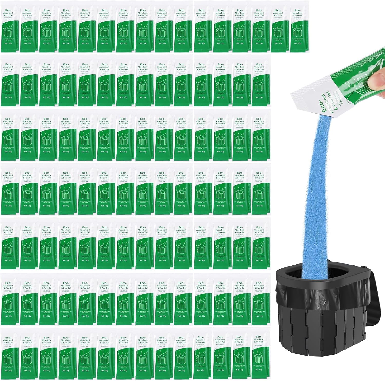 Odor-Free Portable Toilet Gel: 100 Pack