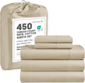 Lane Linen Split King Sheet Set 450 TC 100% Cotton - Soft Sateen