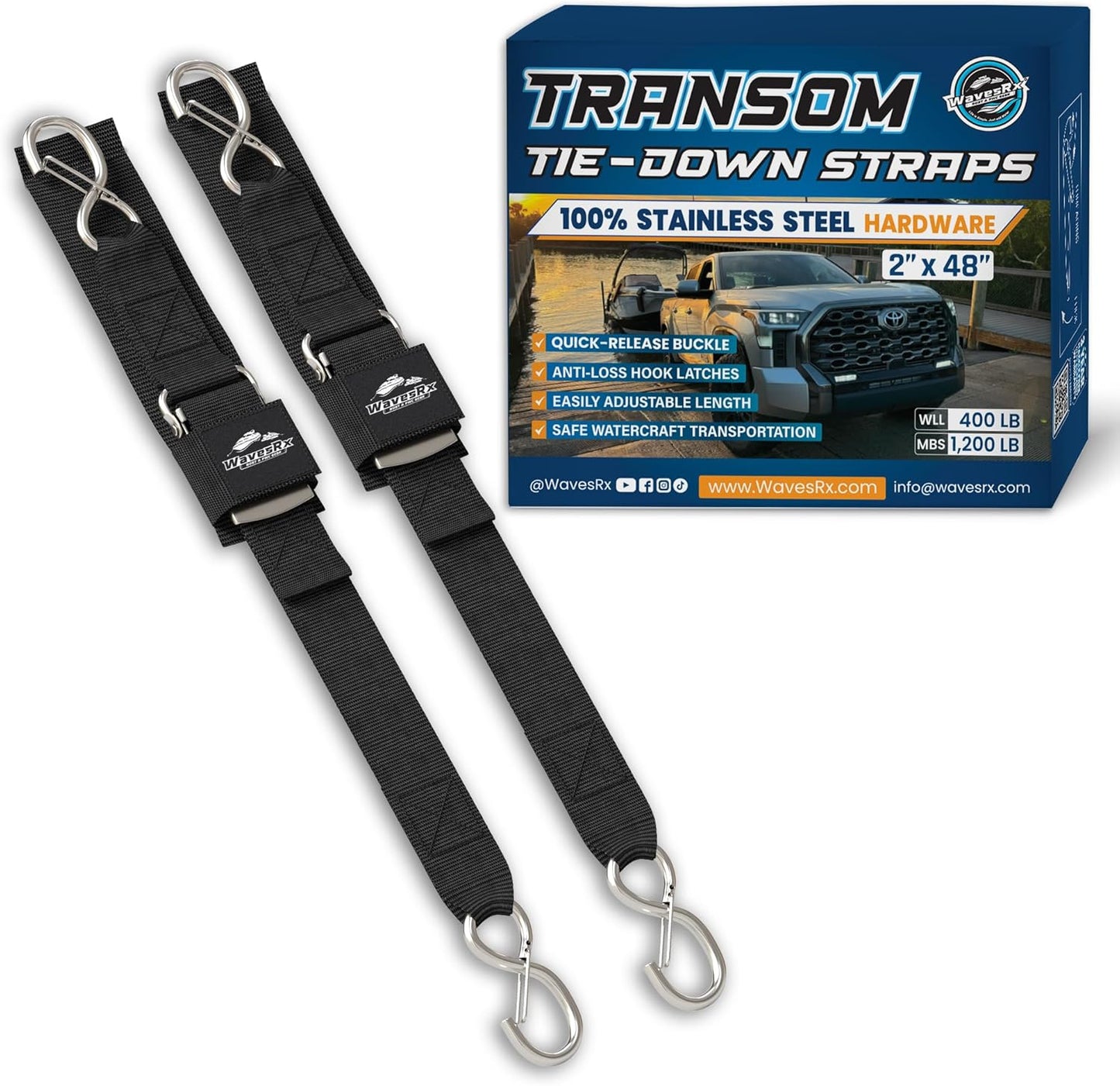 Premium Boat & Jet Ski Trailer Transom Straps for Safe Transport
