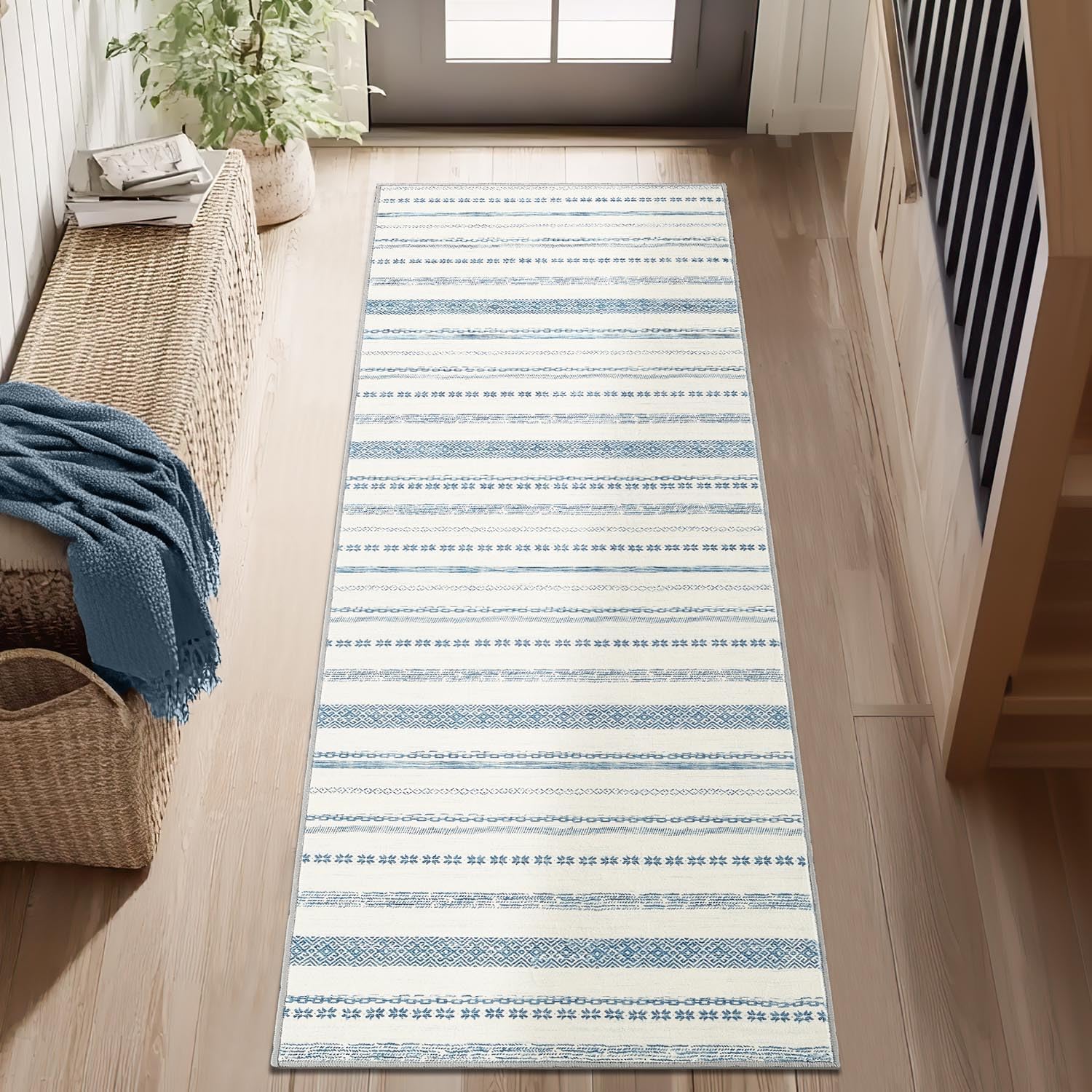 Jinchan Moroccan Boho Runner Rug 2x6 - Soft Non-Slip Design