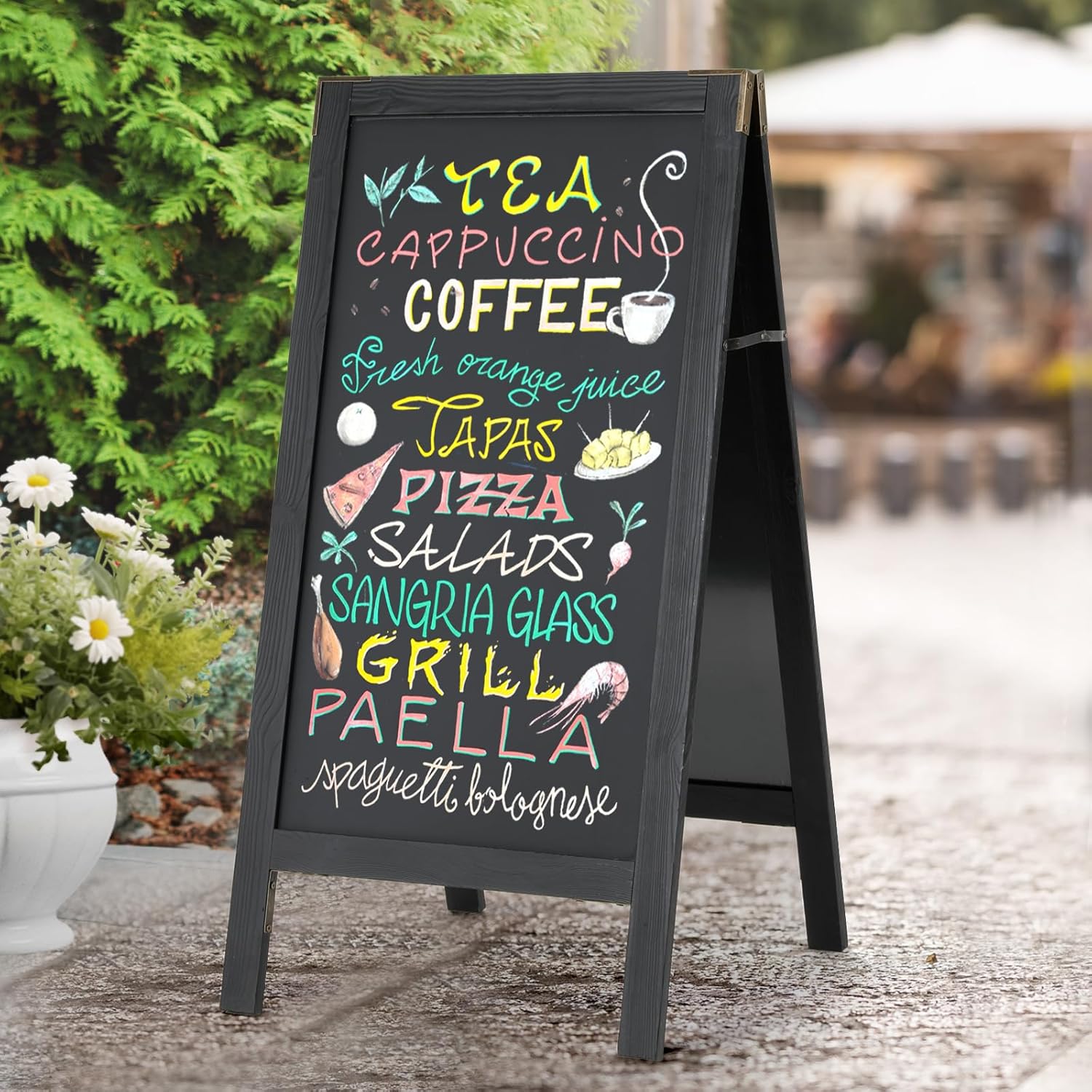 VOWNER Magnetic A Frame Chalkboard for Outdoor Signage Use