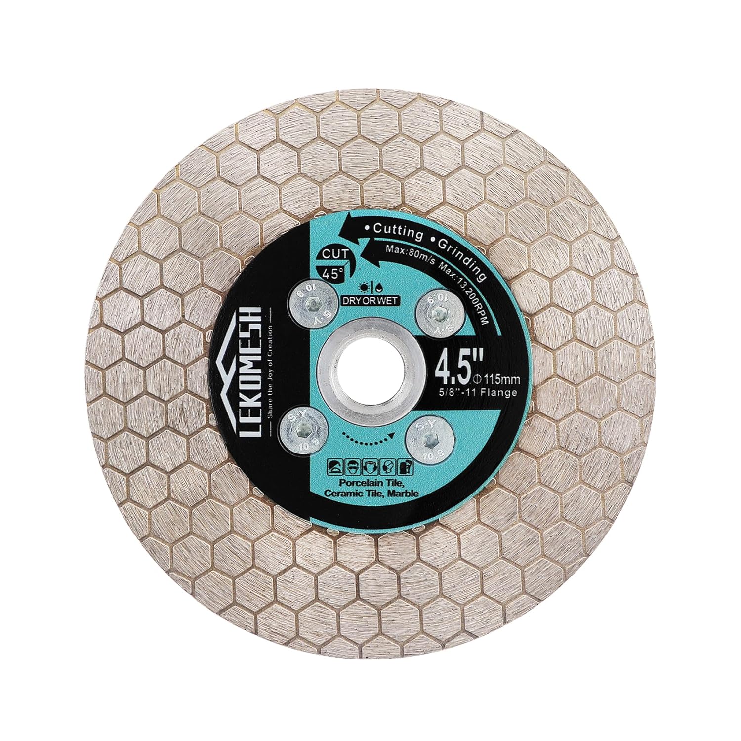 LEKOMESH Diamond Tile Saw Blade - 4.5 Inch Double-Sided Disc for Precision Cuts