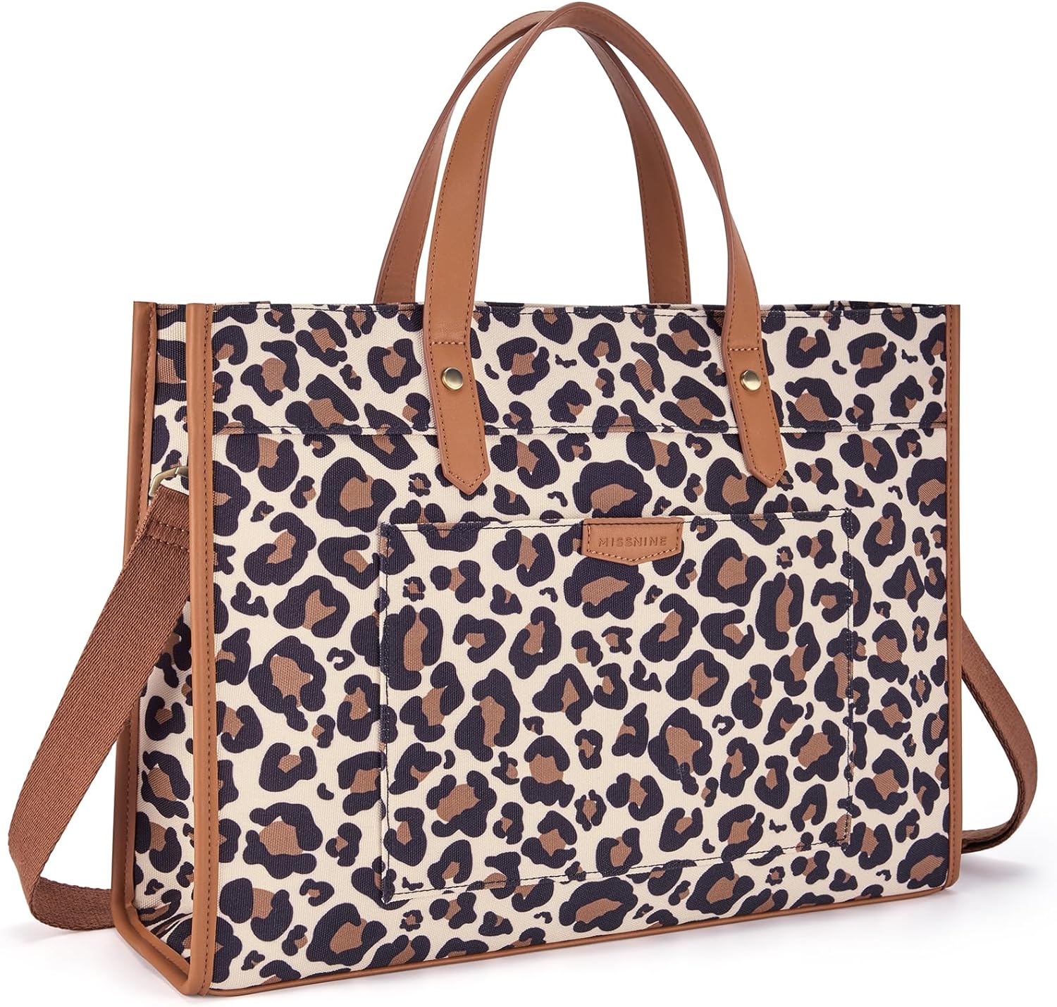 Missnine Laptop Tote Bag 15.6ft Canvas Work Bag for Travel