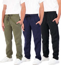 Boys Tech Fleece Open Bottom Sweatpants 3 Pack - Warm, Soft Fit Our