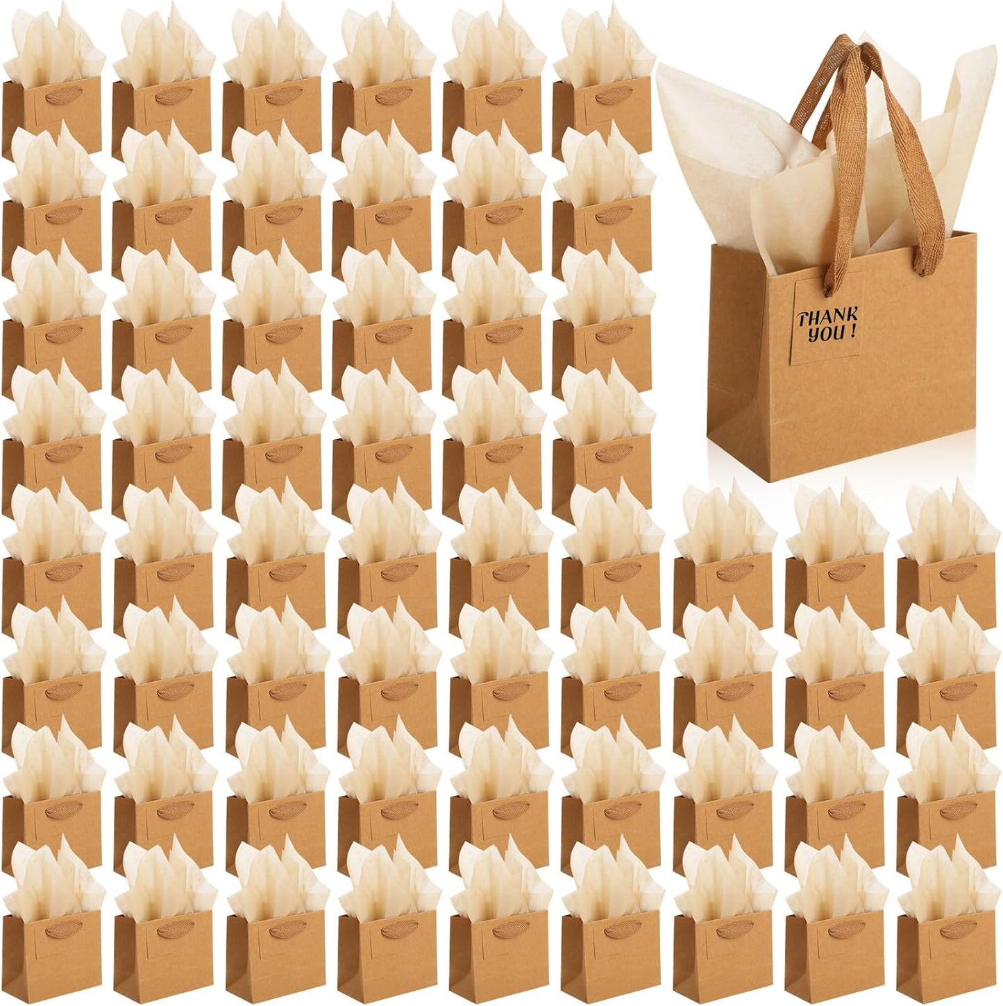 Qilery 50 Pcs Christmas Mini Paper Gift Bags for All Occasions