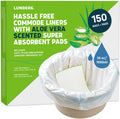 Commode Liners with Absorbent Pads - 150 Count Aloe Scent