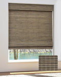 Cordless Bamboo Roman Shades for Windows (34 in W 64 in H) - Driftwood