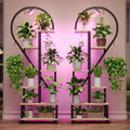 Bestier Plant Stand Indoor 6-Tier Metal Shelf - Oak (2 Pack)