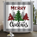Christmas Trees Shower Curtain Set - Festive Farmhouse Decor