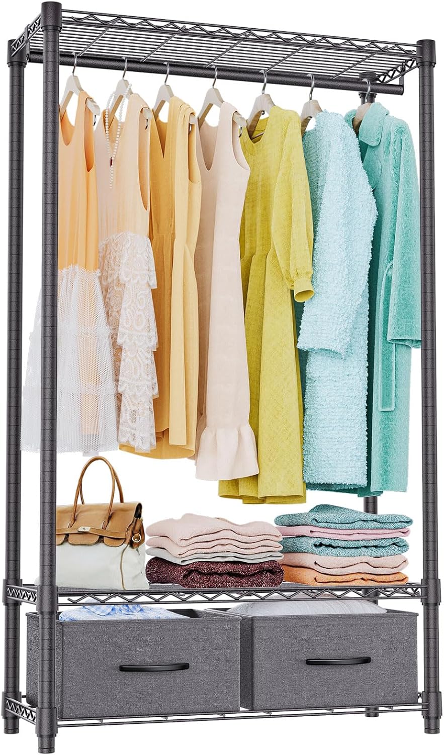 IZEUK Heavy Duty Garment Rack for Organized Storage