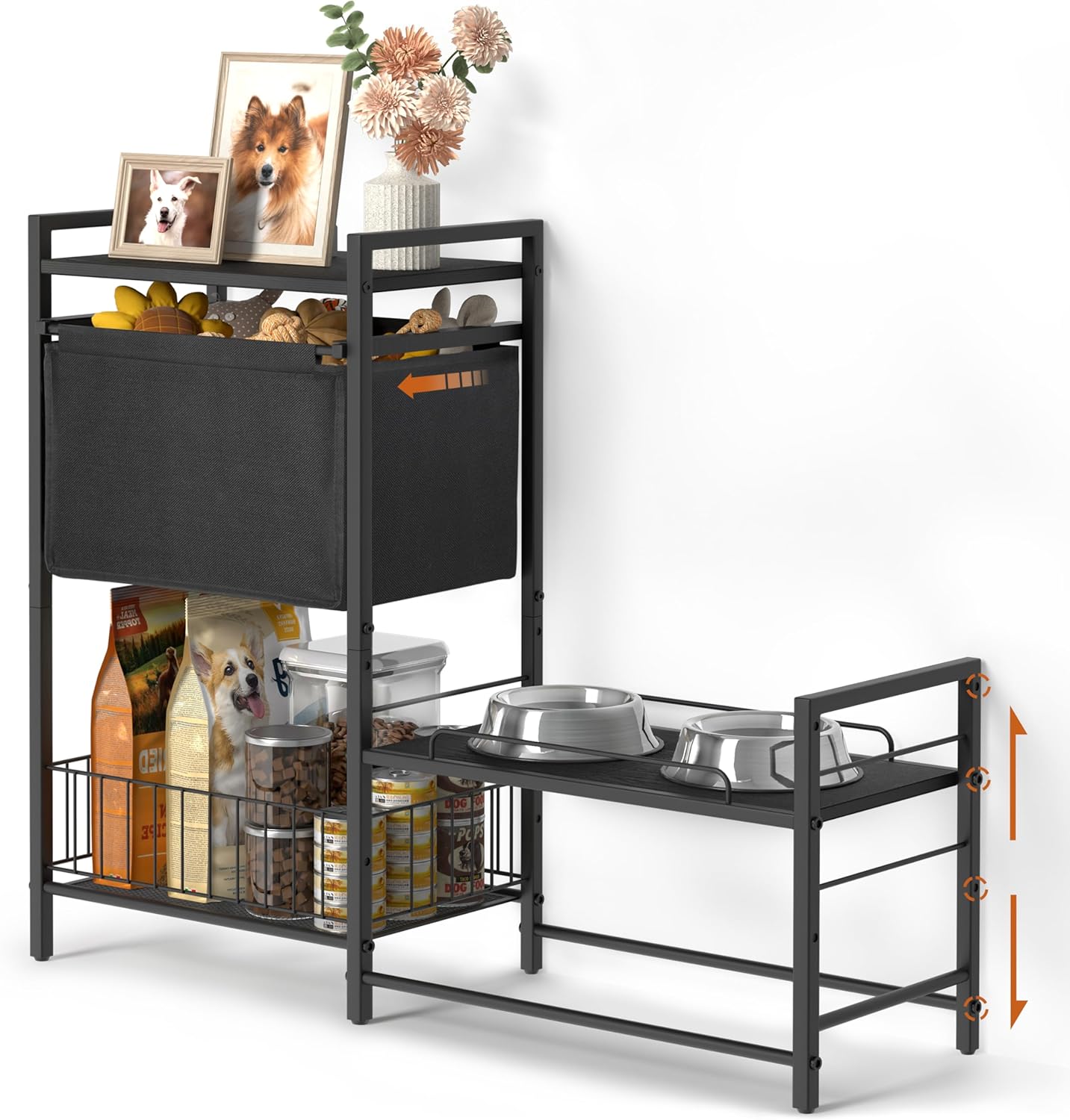 Lomivra Elevated Dog Bowls with Storage for All Sizes