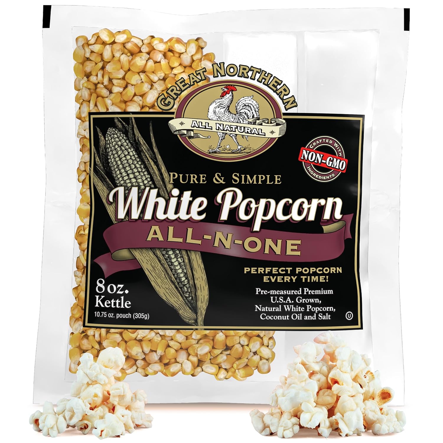 8oz White Popcorn Machine Packets for Perfect Popping