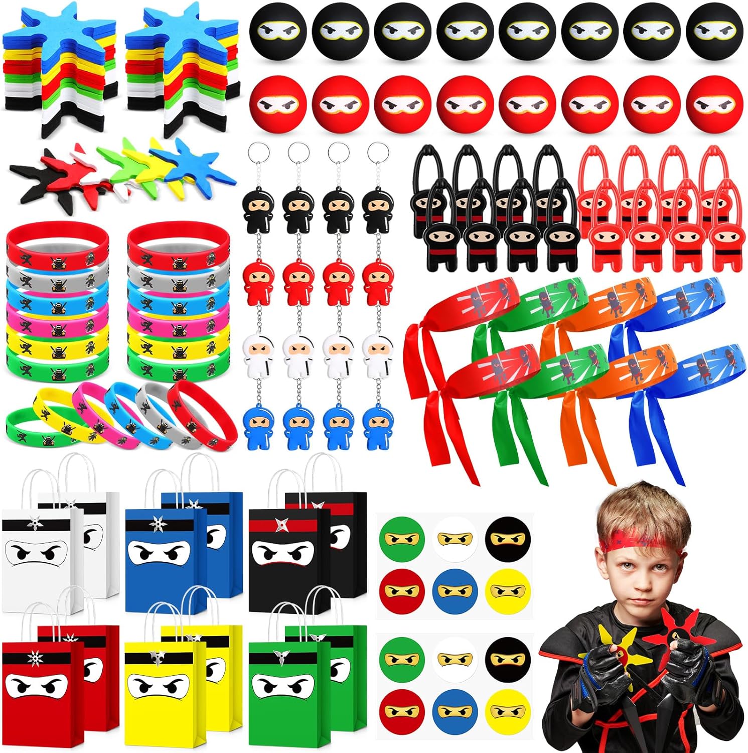 Ninja Party Favors Set for 16 Guests with Fun Accessories