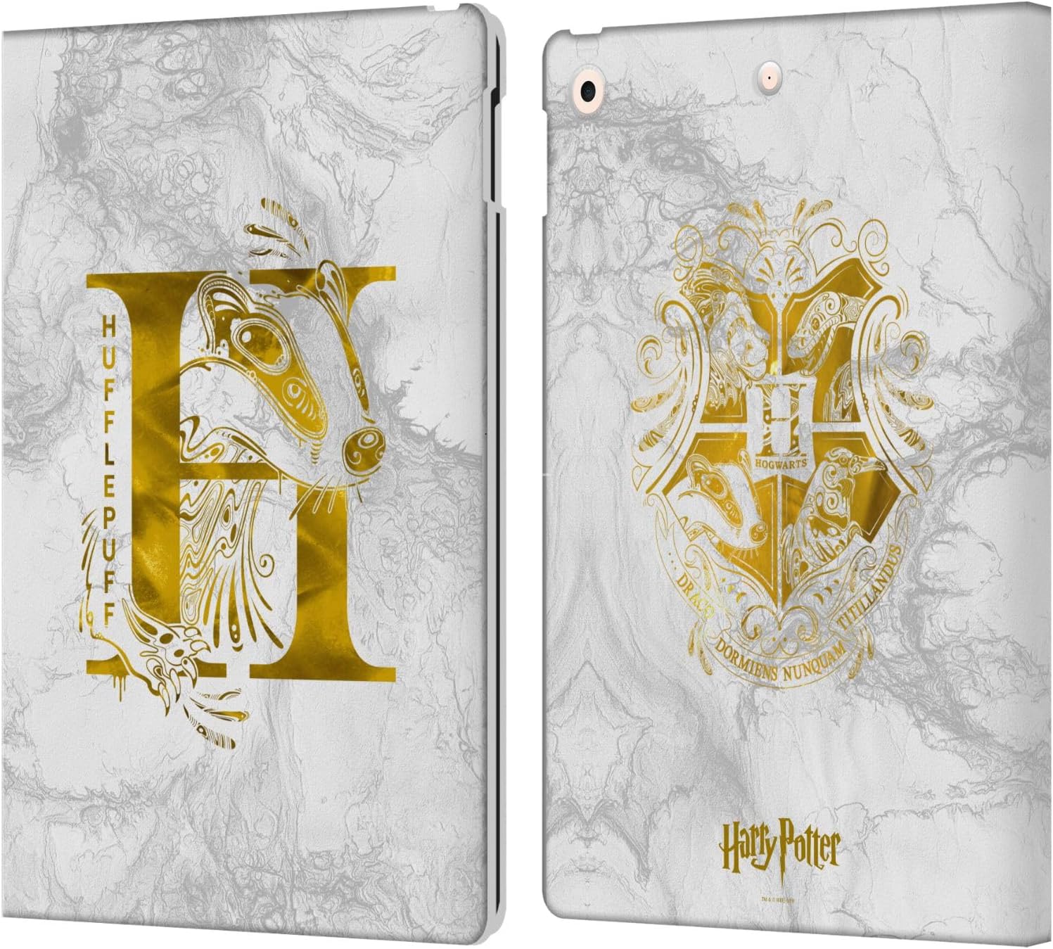 Harry Potter Hufflepuff Aguamenti Leather Wallet Case for iPad