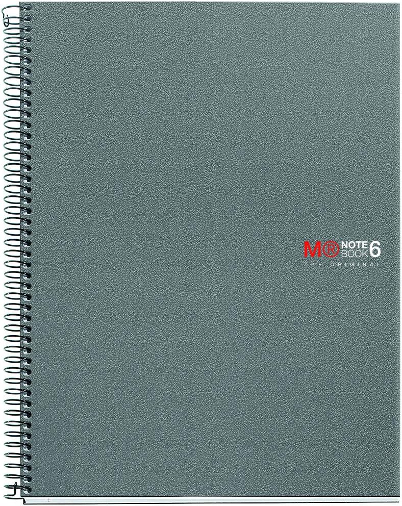 Premium Miquelrius 6-Subject A4 Notebook, Graph Paper, Silver