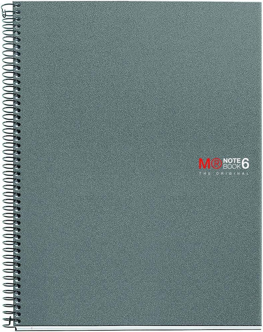 Premium Miquelrius 6-Subject A4 Notebook, Graph Paper, Silver