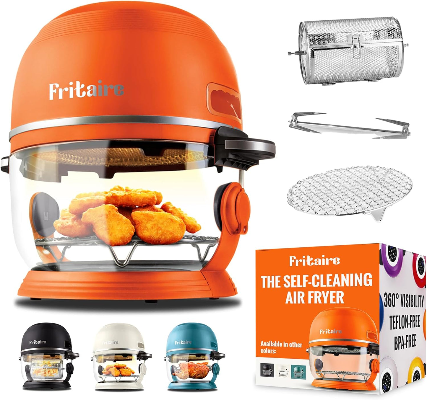 Non-Toxic Glass AirFryer - Even Cooking, Self-Cleaning!