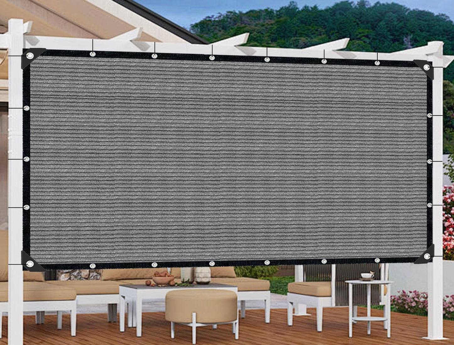 10x12 FT Sun Shade Cloth with Grommets for Outdoor Spaces