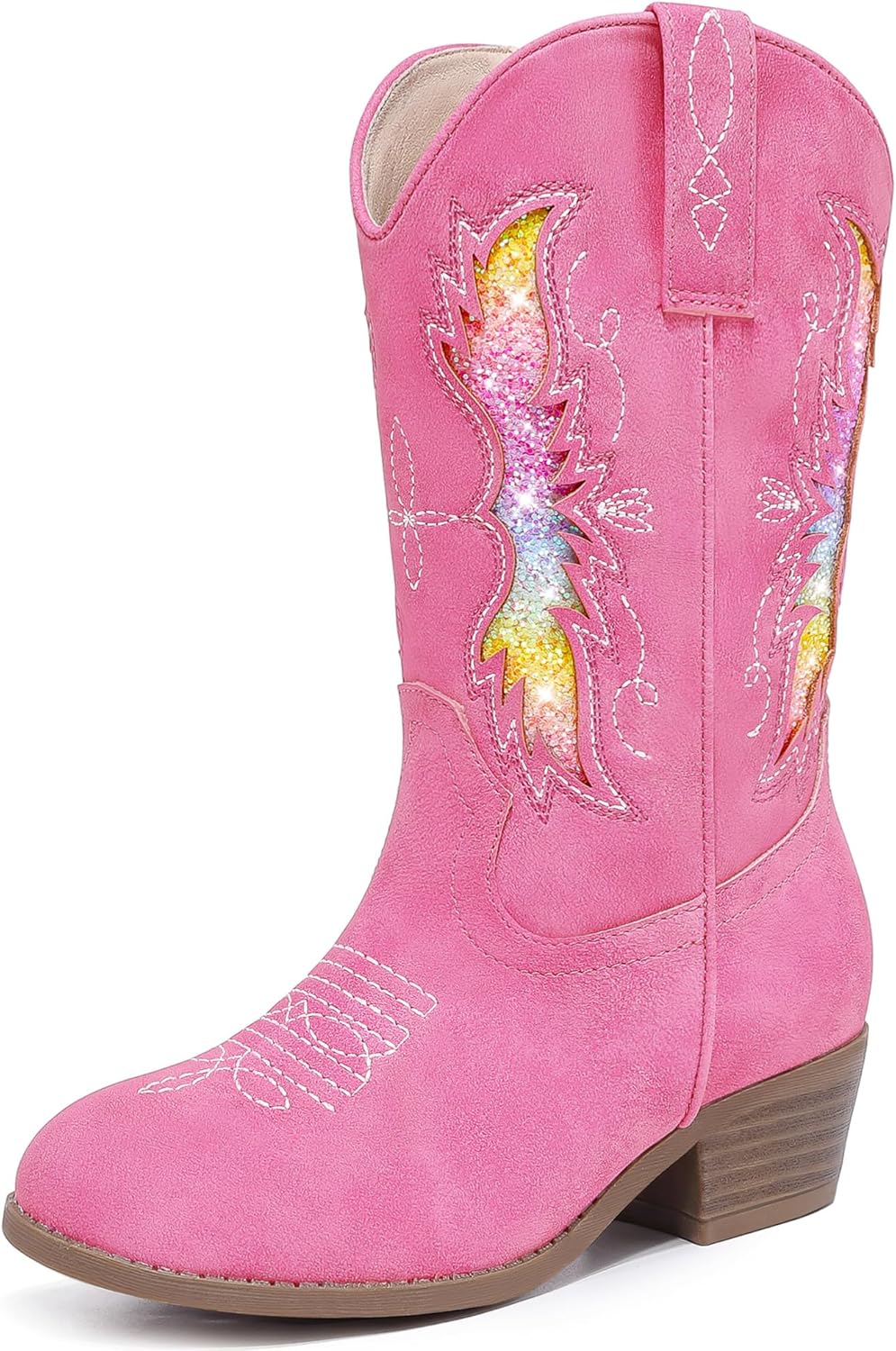 Sparkly Glitter Cowgirl Boots for Girls - Stylish Mid Calf Design