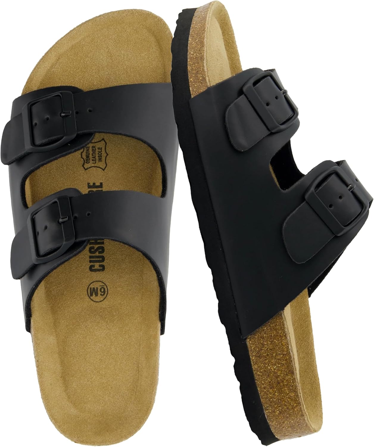 CUSHIONAIRE Lane Cork Footbed Sandals for Women Comfort