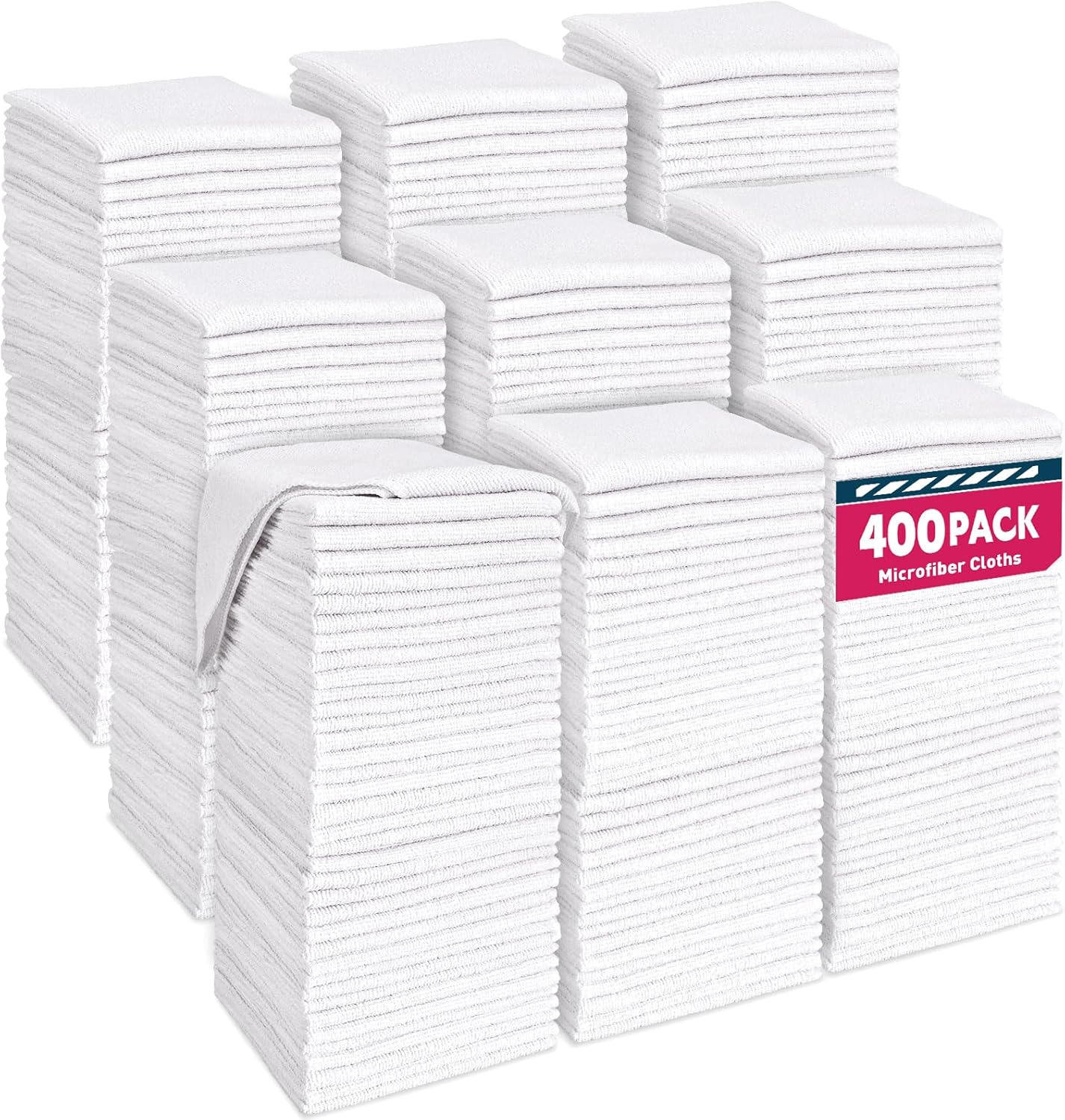 Microfiber Cleaning Cloths - 400 Pack for Cars and Home Use