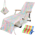 Pink Beach Chair Towel w/ Pockets & Clips - VOCOOL