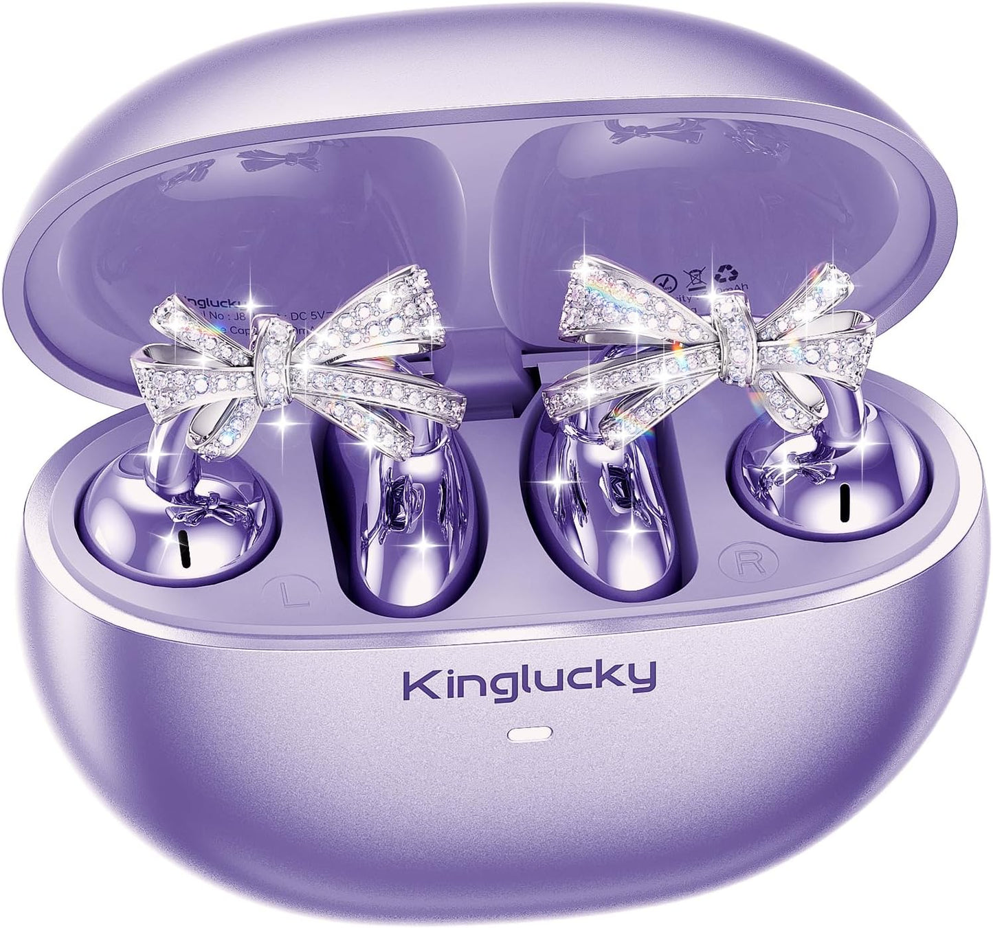 Stylish Open-Ear Clip-On Earbuds with Jewelry Bow Design