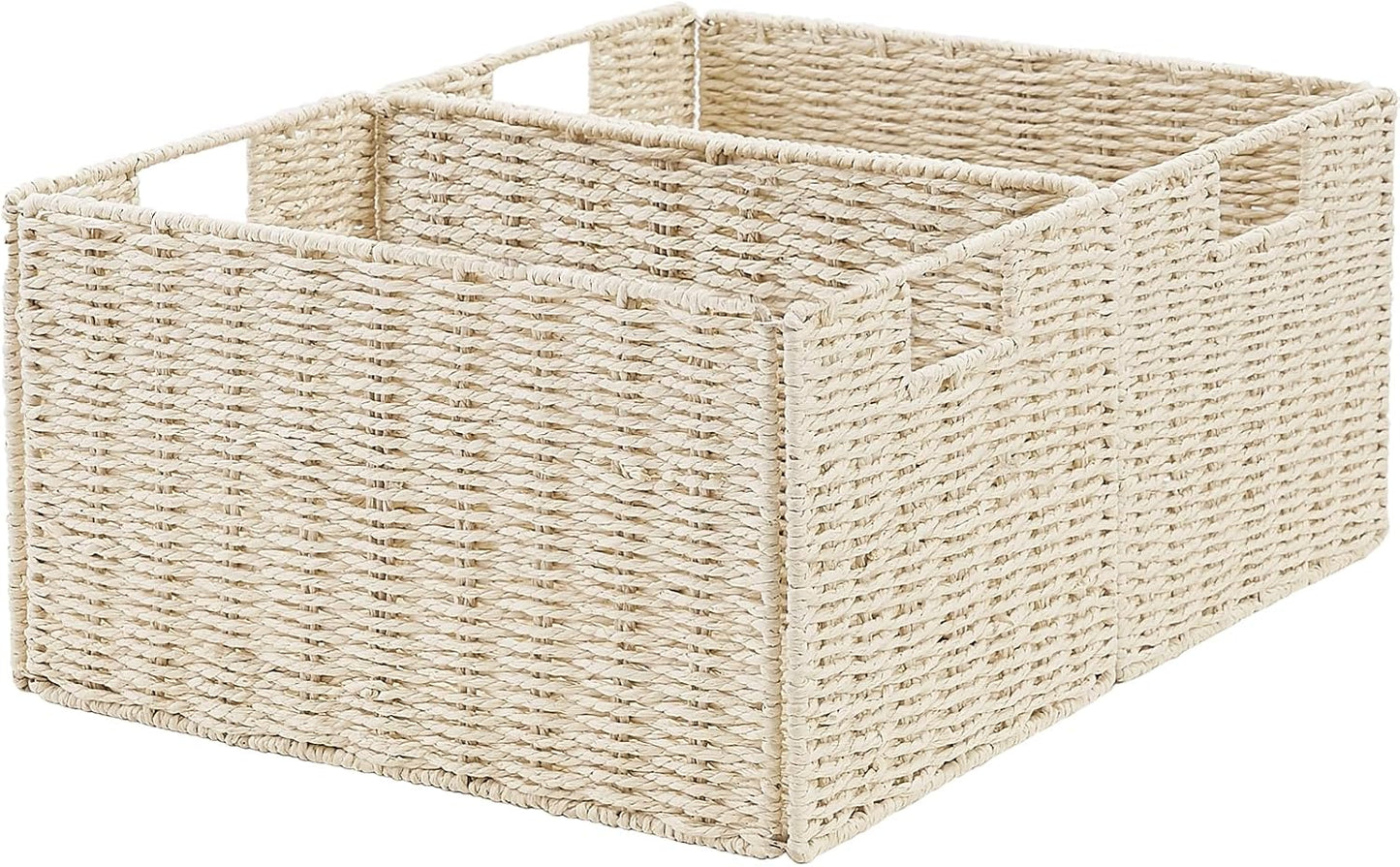 Vagusicc Wicker Storage Basket Set of 2 for Organizing Needs