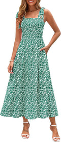 Spaghetti Strap Floral Maxi Dress - Comfortable Beach Sundress