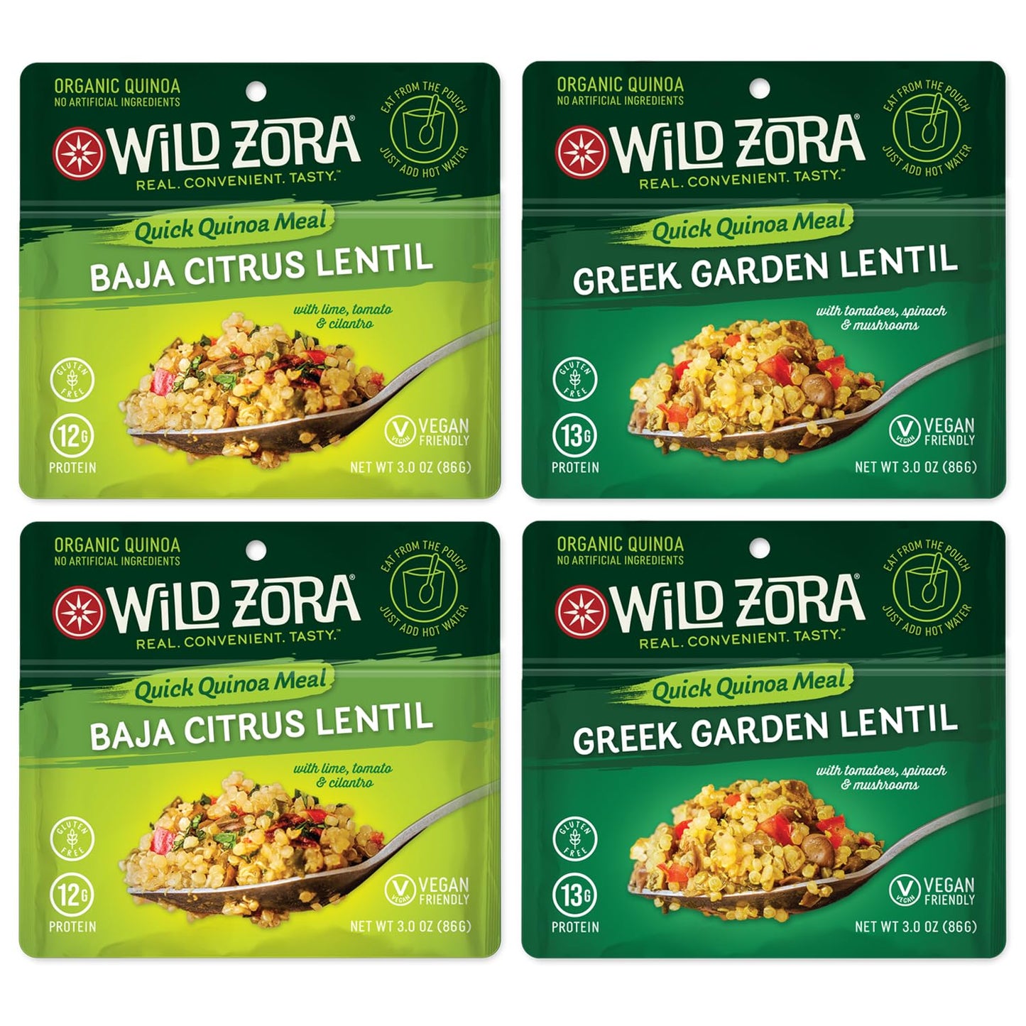 Wild Zora Instant Organic Quinoa Meals - Vegan Variety Sampler