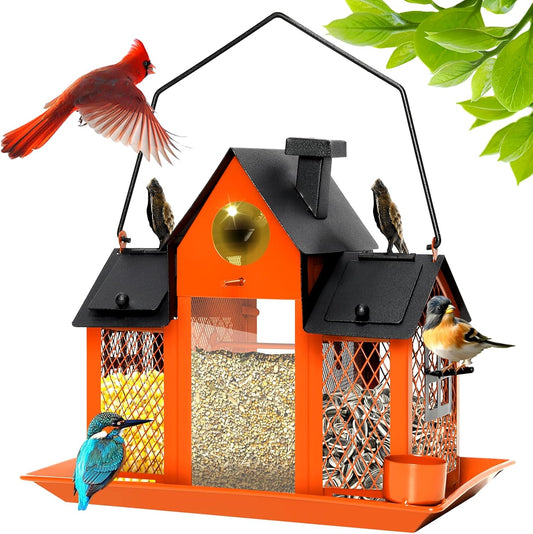Solar Bird Feeders House for Outdoors with Large Capacity