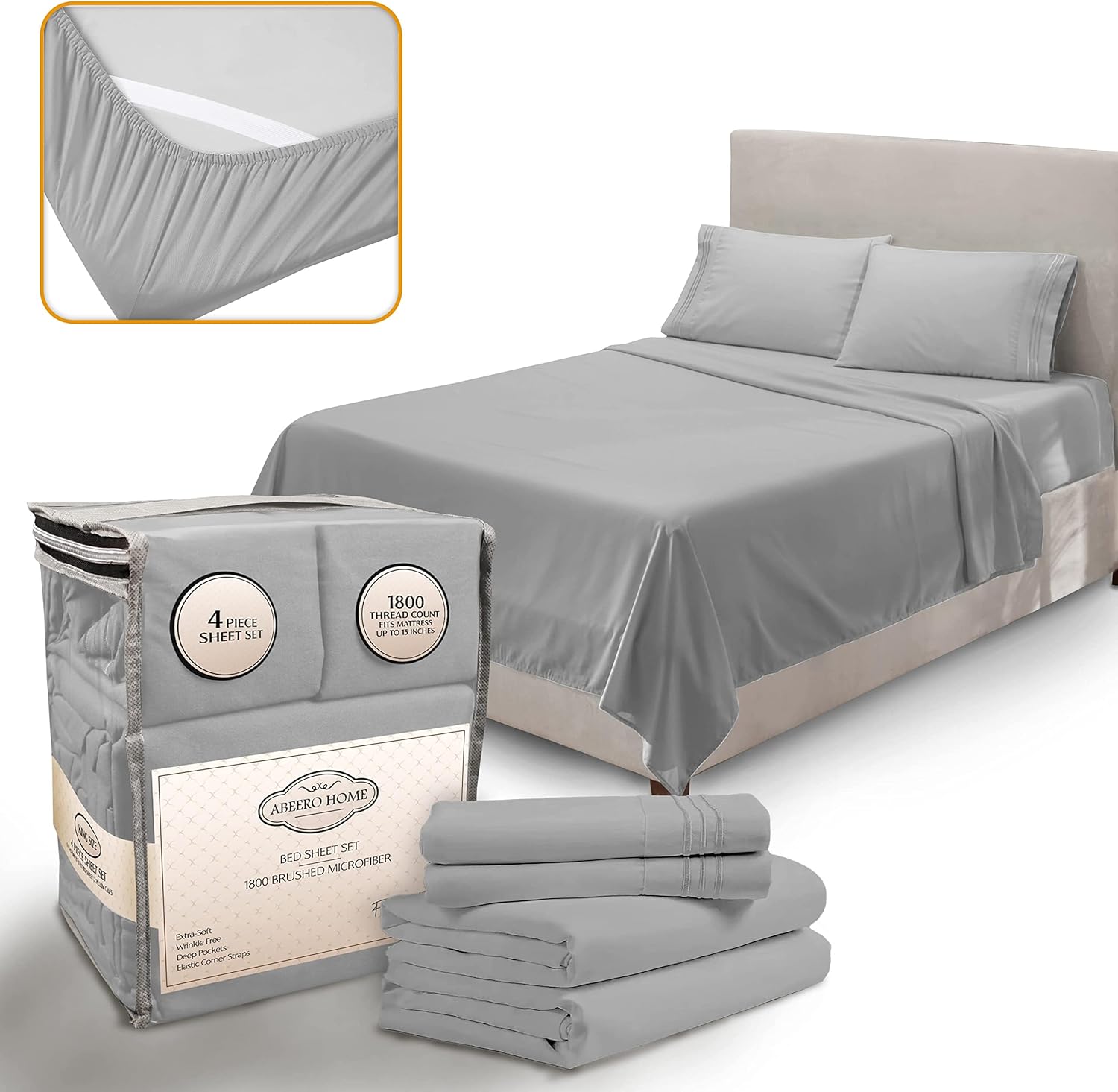 Luxury Queen Sheet Set - Soft Cooling Microfiber Bedding