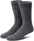 97% Merino Wool Crew Socks for Men & Women 2 Pairs - Thick Rib