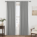 Nanspring Charcoal Linen 100% Blackout Curtains 84 in - Thermal