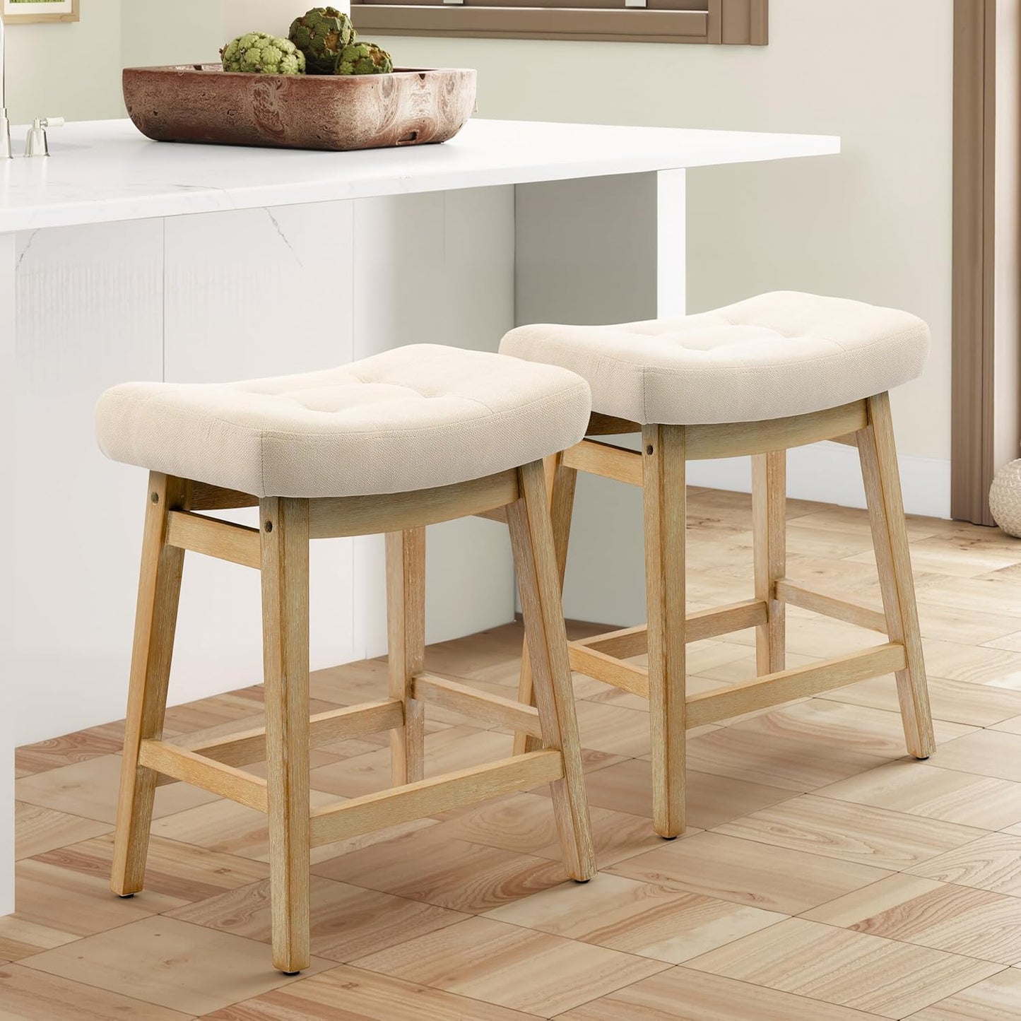 Comfortable Bar Stools Set of 2 for Kitchen Counter Height